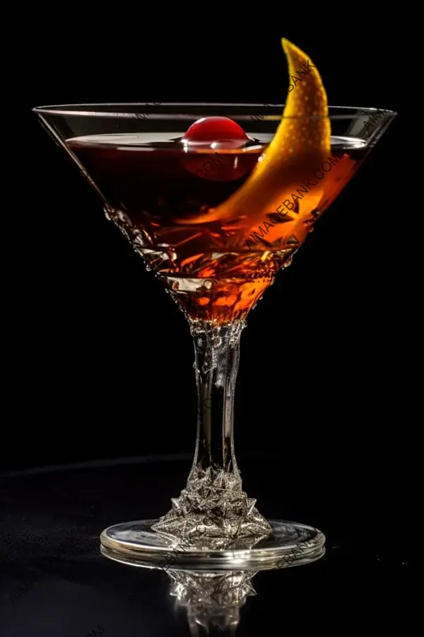 Classic Manhattan Cocktail &#8211; Black Background