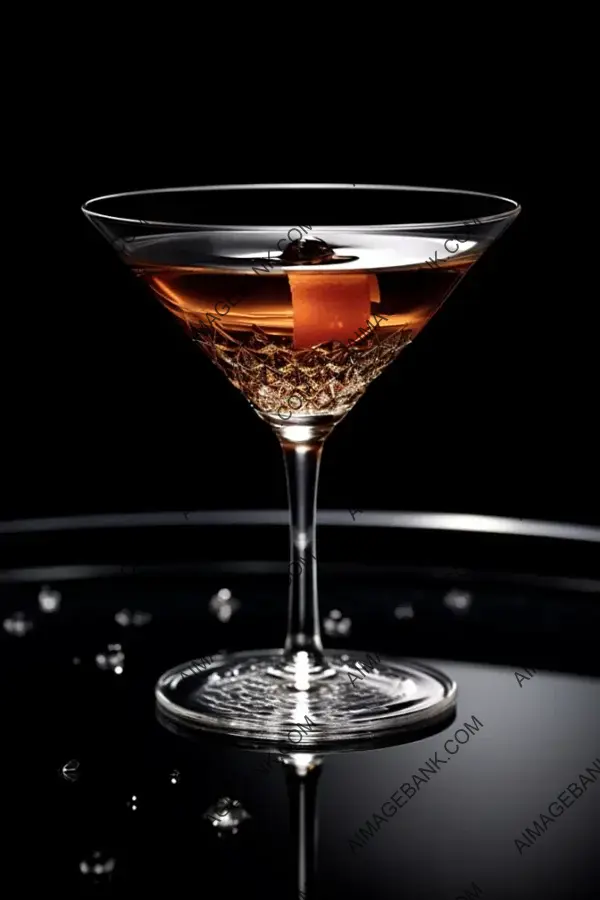 Timeless Manhattan Cocktail &#8211; Black Background