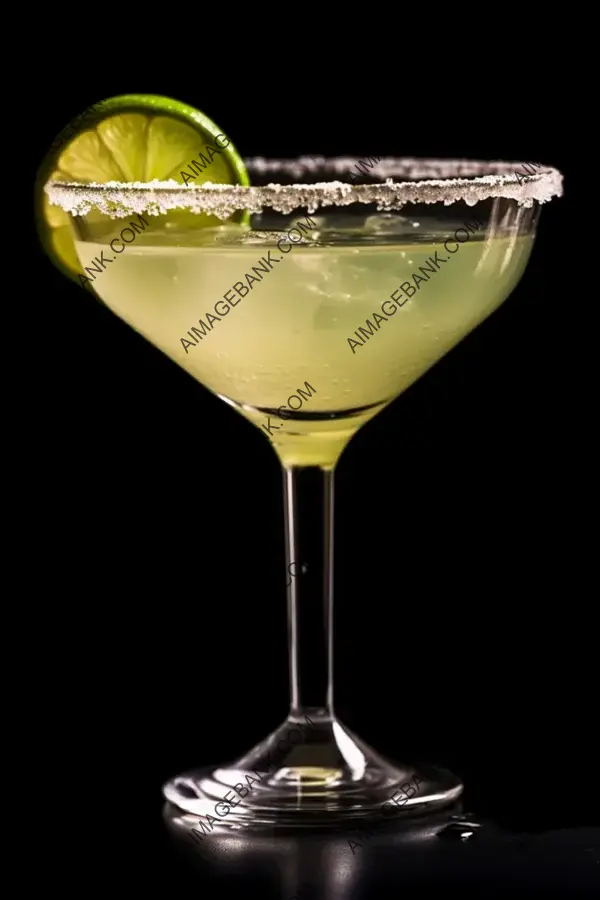 Refreshing Margarita Cocktail &#8211; Black Background