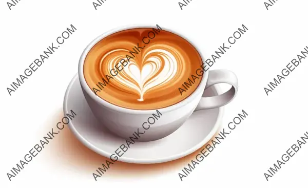 Hot Coffee Cup with Latte Art: Coffee Love