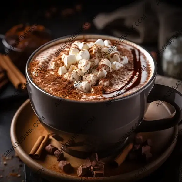 Hot Chocolate Delight: A Close-Up Snapshot