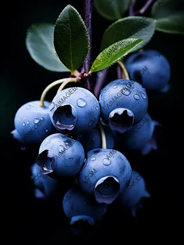 Monochrome Elegance: Dramatic Light on Forest Blueberries