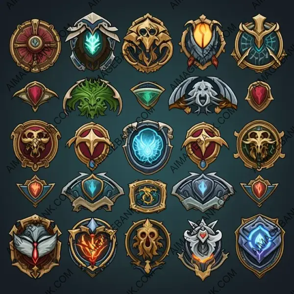 Iconic MMORPG-Inspired Badges and Icons