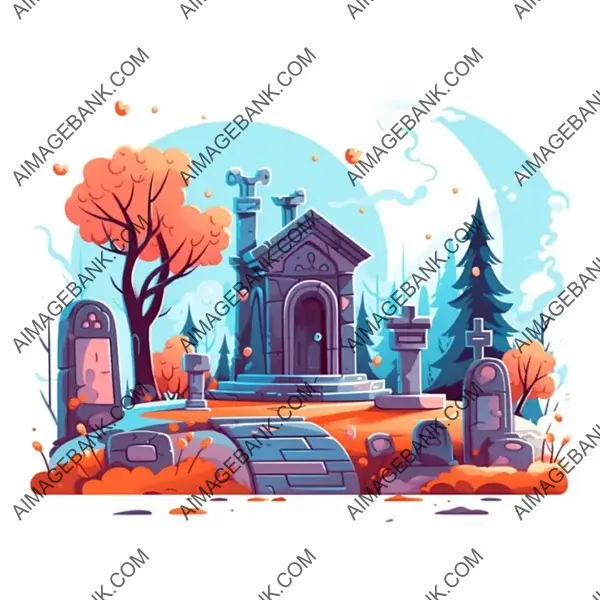 Bright and Cartoon-Styled Cemetery Asset Game Props