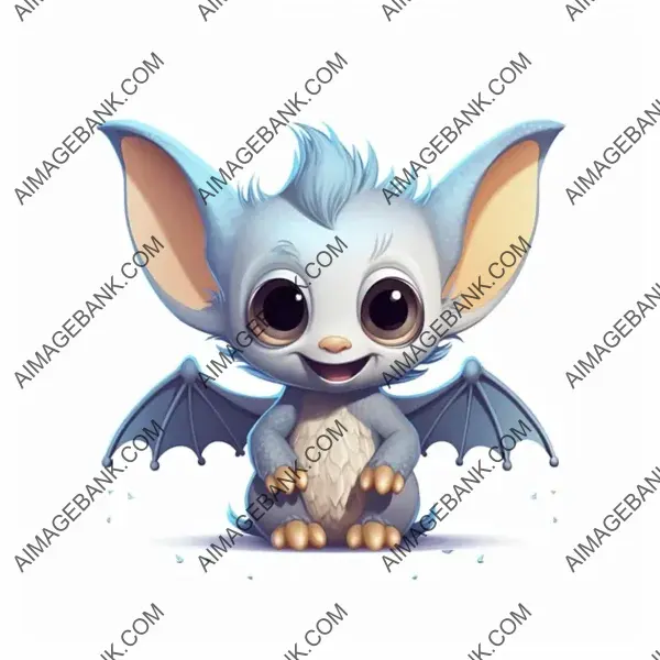 Cute Baby Bat: Cartoon-Styled Pixar Asset Game Props