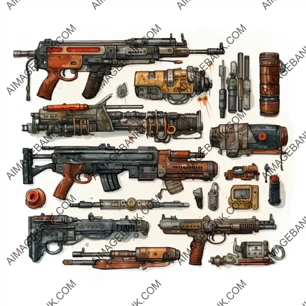 Drawing Board Asset Game Props: Various Post-Apocalyptic Fiction