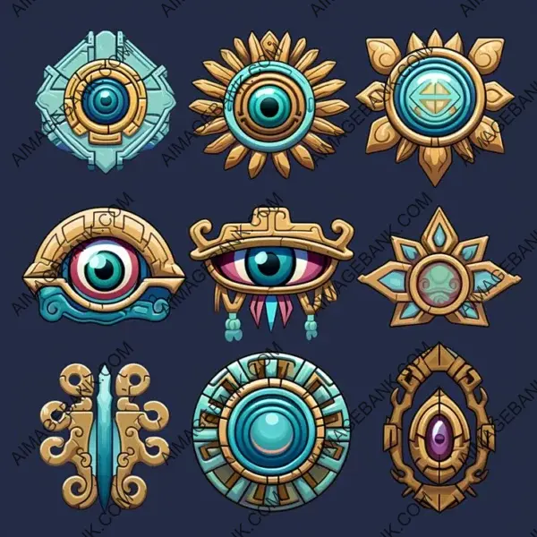 Multiple Pixel Art Gaming Icons: Mario&#8217;s Eyes Asset Game Props