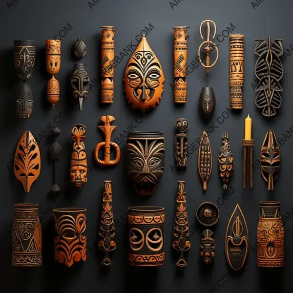 Stylized African Elements: Tribal Ethnic Cultural Asset Game Props