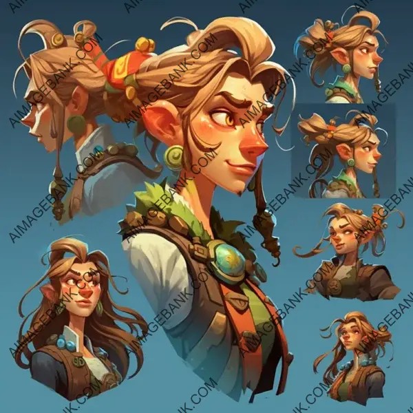 Turnaround Concept Art: Captivating Female Head