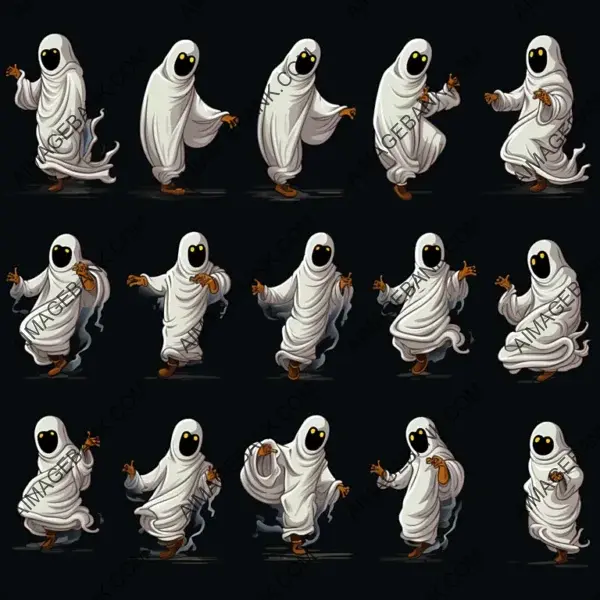 Ghostly Hip-Hop Dancer Animation Sprite Sheet