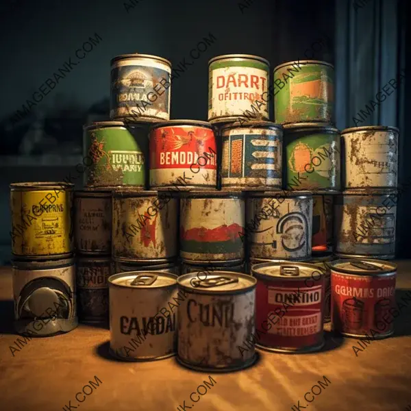 Survival Games Icons Featuring Empty Canned Food