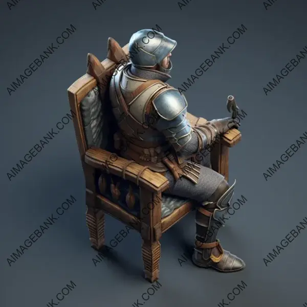 Knight in Royal Armor Sitting on a Chair &#8211; 34 Views