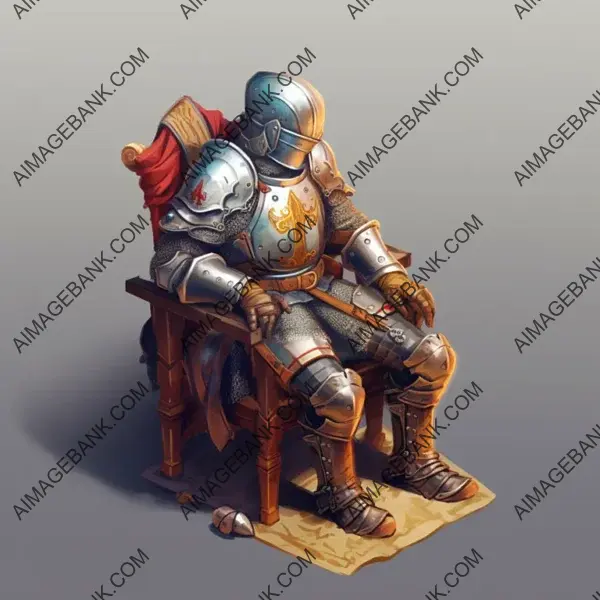 Seated Knight in Royal Armor &#8211; 34 Different Views