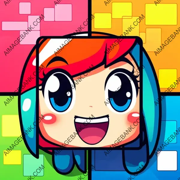 Smiling Comic Character: Block Colors (64K)