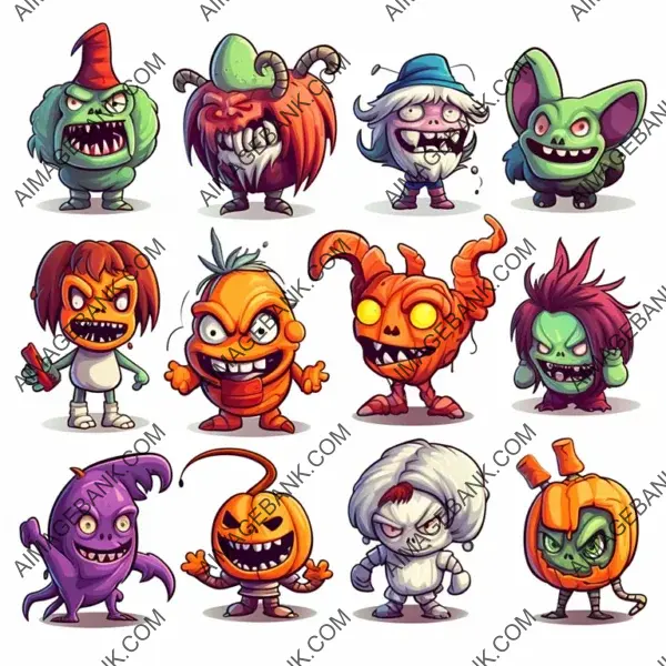 Beautiful Art Depicting Multiple Scary Halloween Characters