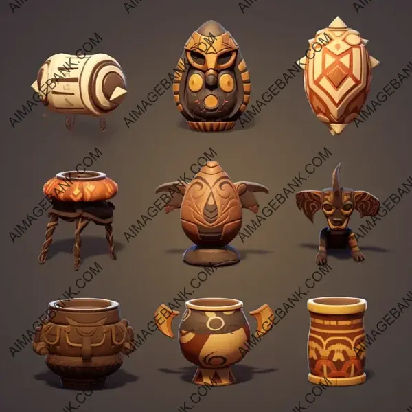 African Aesthetic Realistic Icons for Games