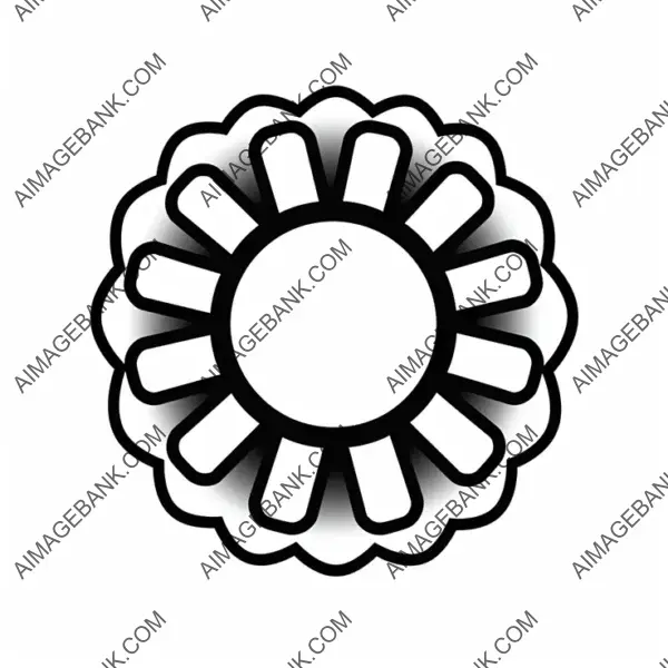 Simple Basic Flat Black and White Vector Image