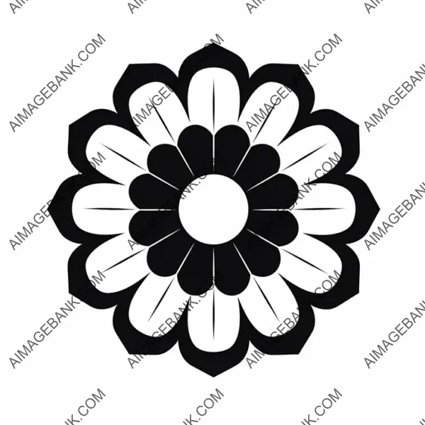 Basic Flat Black and White Vector Image with Simple Design