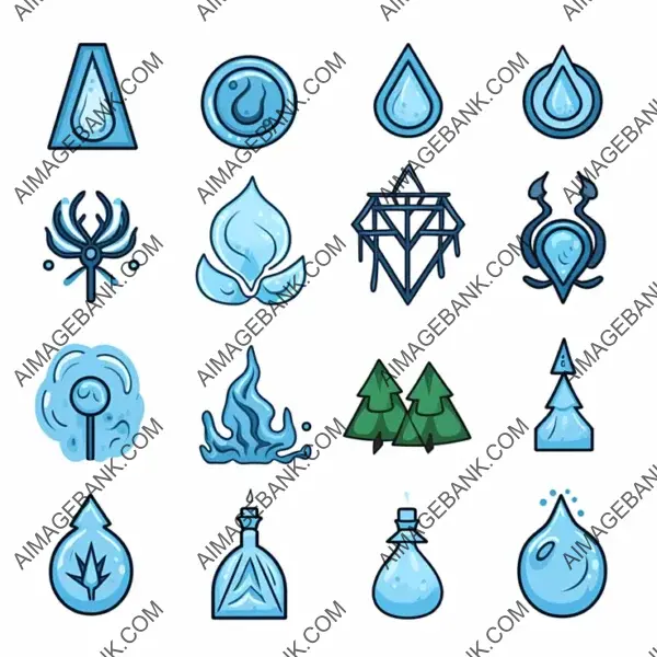 2D Medieval Style Water Element Icon