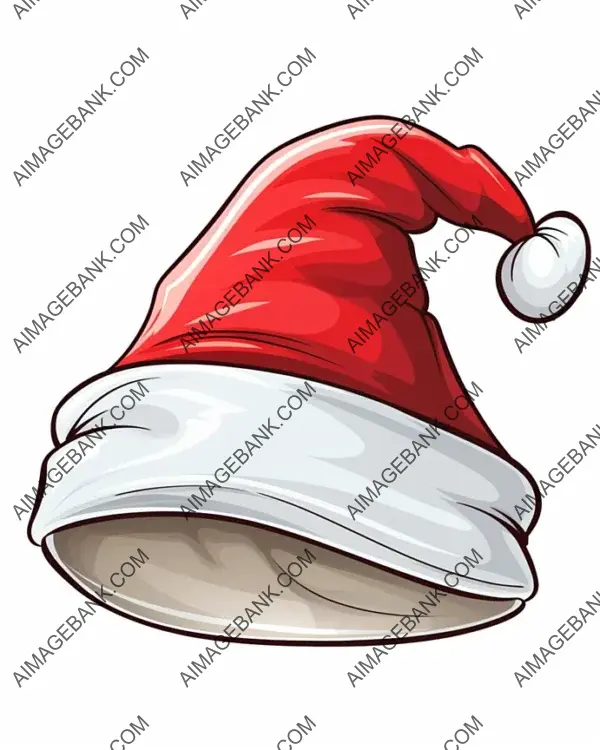 Playful Contour Santa Hat Icon for Festivities