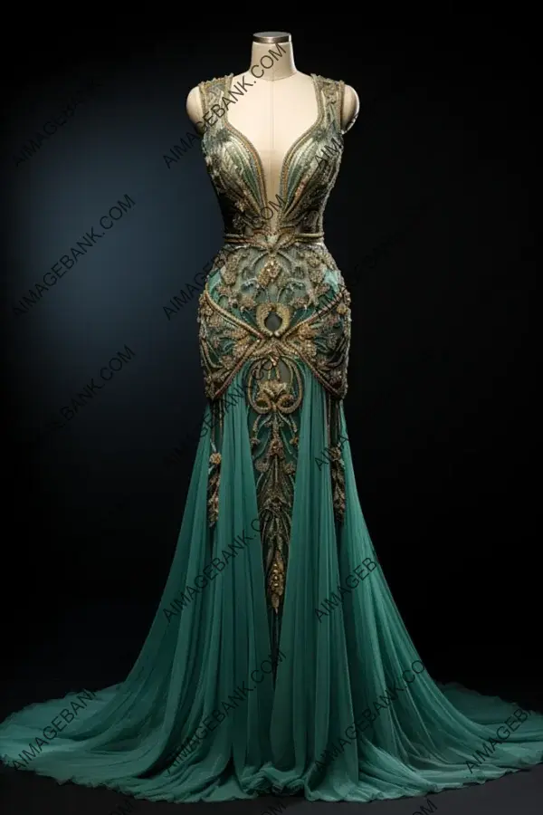 Intricately Designed Gatsby-Style Evening Dress