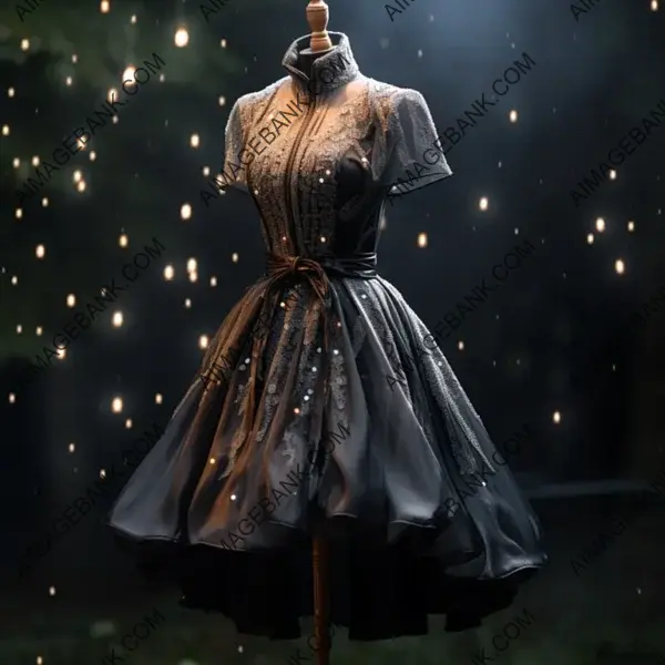 Hyperealistic Dress with Raindrops: Exquisite Artwork