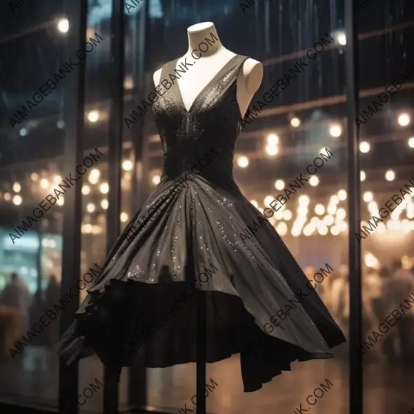 Artistic Representation of a Dress with Hyperealistic Raindrops