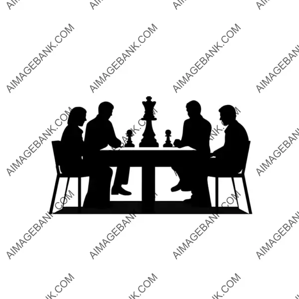 Chess Players Stick Figure Icon Isolated