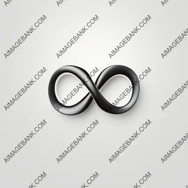 Infinity Symbol 2D Logo in Black and White