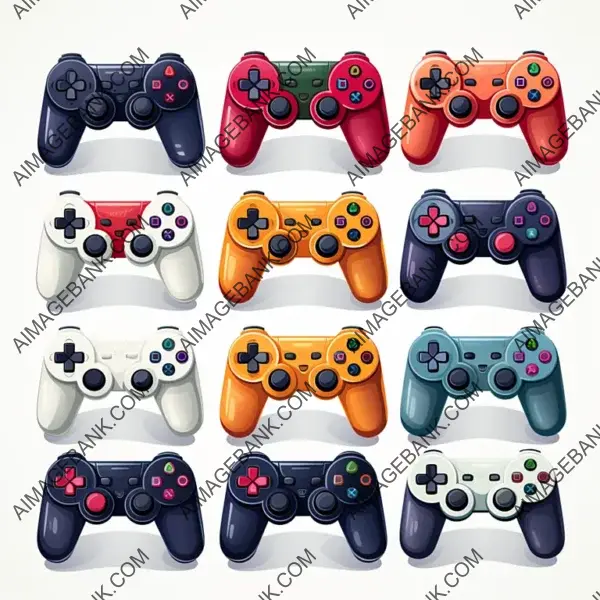 Vector Set of Video Game Controller Illustrations