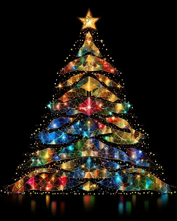 Wonderful Christmas Tree Lights in Vector