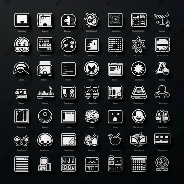 Desktop Icons in Pixel Art Style