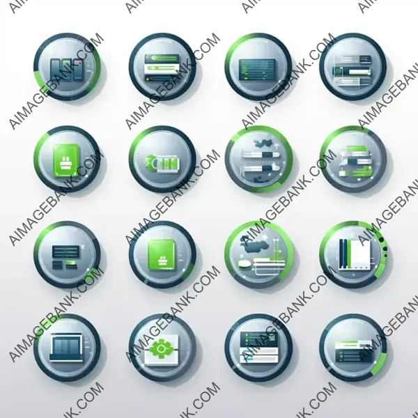 Modern Server Computer Icon Set