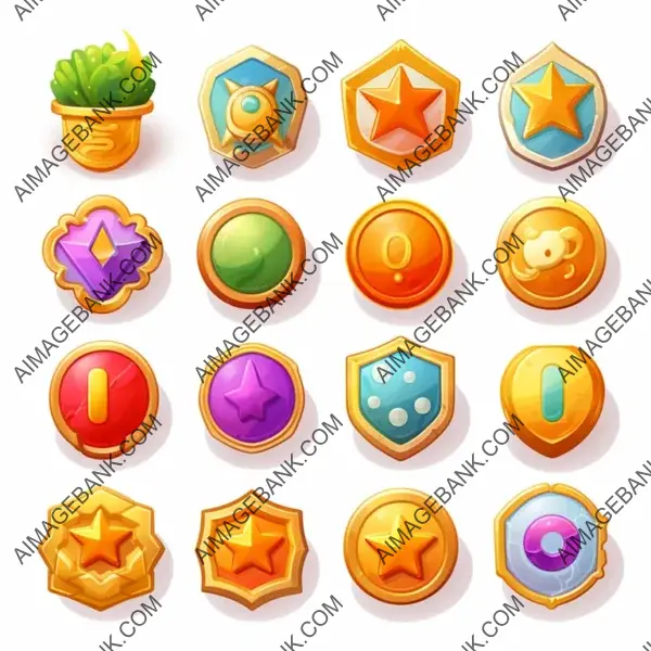 Set of Gamification Icons for Mobile Planting