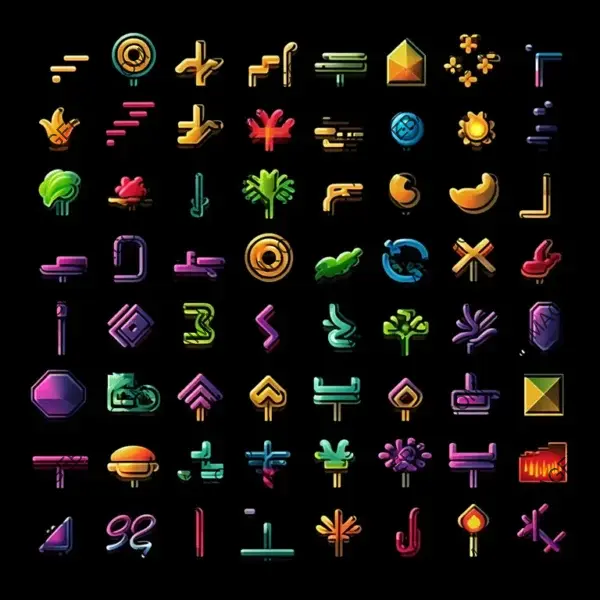 Cursor Icons in 3D Pixel Art Style