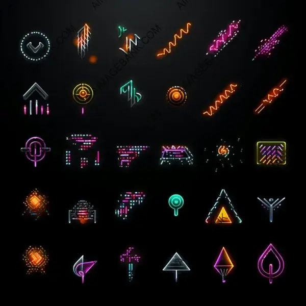 3D Pixelart Cursor Icons Set