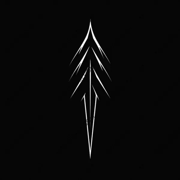 Simple Forward Arrows Symbol with Gothic Horror Theme