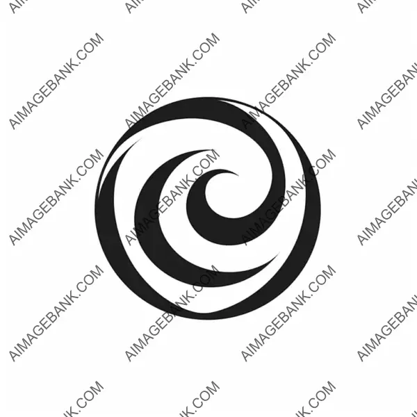 Monochrome Circle Recycle Symbol in Simple Style