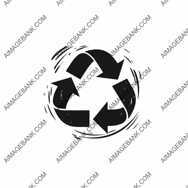 Recycling Symbol in Minimalistic Monochrome Style