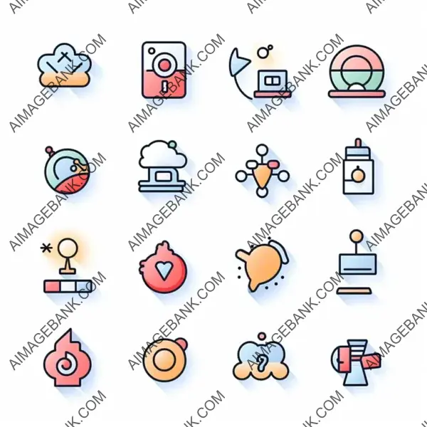 Set of Line Icons for Social Media Marketing