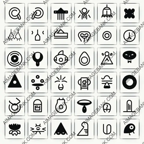 Collection of Grid Monochromatic Monoline Icons