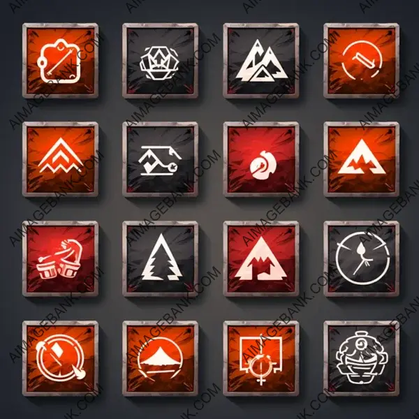 Wilderness Survival Icon Set: Essential Hiking Symbols