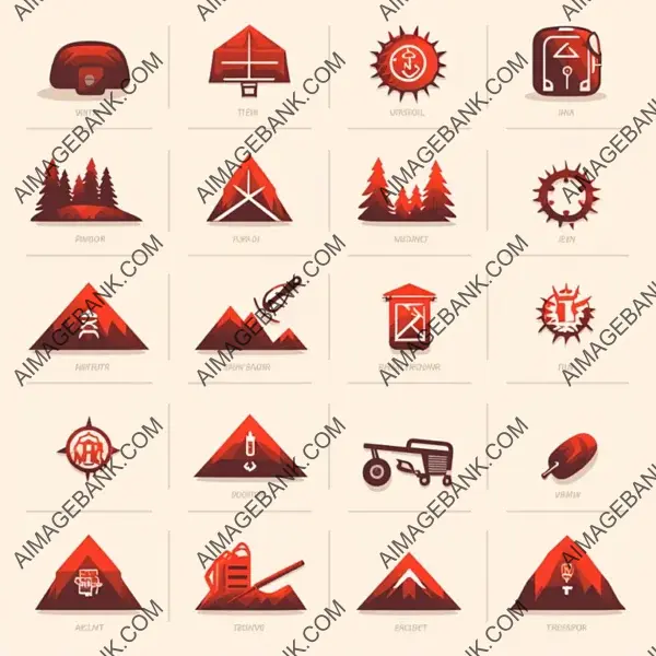 Explore the Wilderness Survival Icon Set