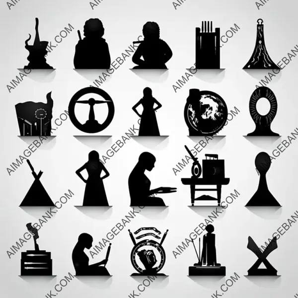 Silhouette Icons in Collecting Theme