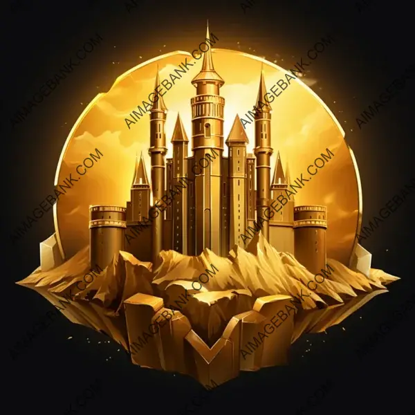 Simple and Elegant Golden Castle Icon