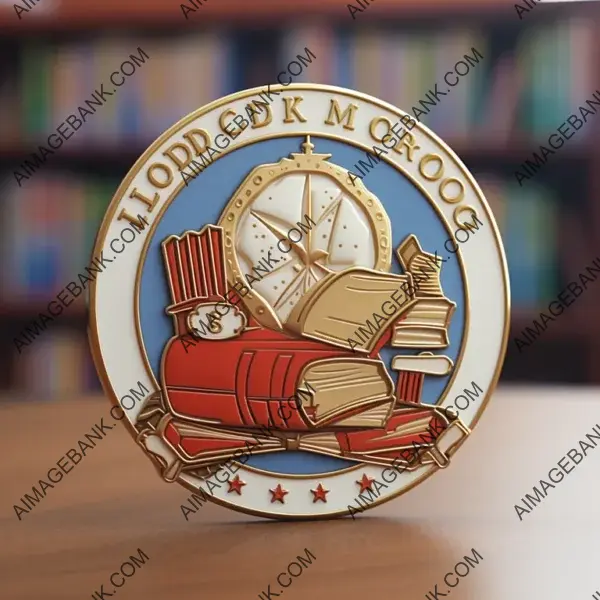 Join the 3D Book Reading Club with this Round School Badge