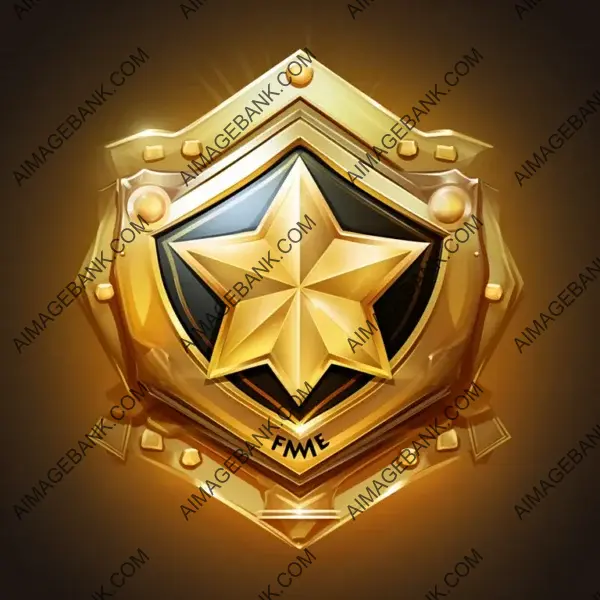 Sharp Edged Fame Badge Medal Icon with Stylish Design