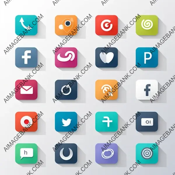 Clean White Shadowed Flat Social Media Icons