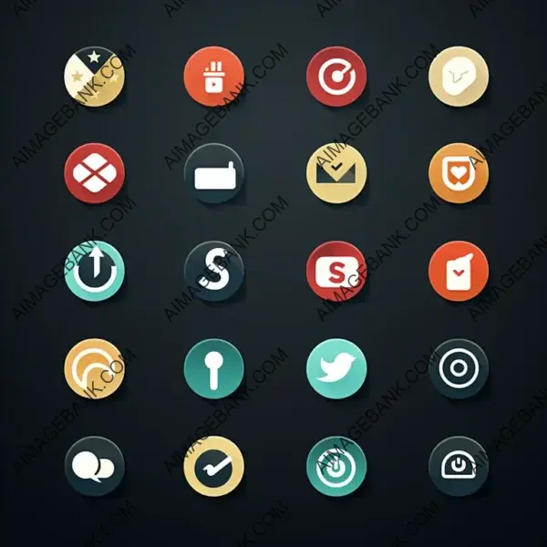 Social Media Icons Represented with Text