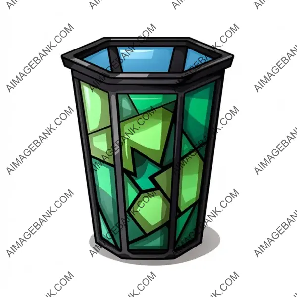 Trash Can Icon: Green and Black Color Design